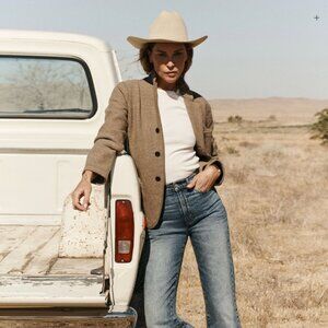 Buck Mason Felted Wool Chore Coat Blazer Driftwood Heather Size XL NWT